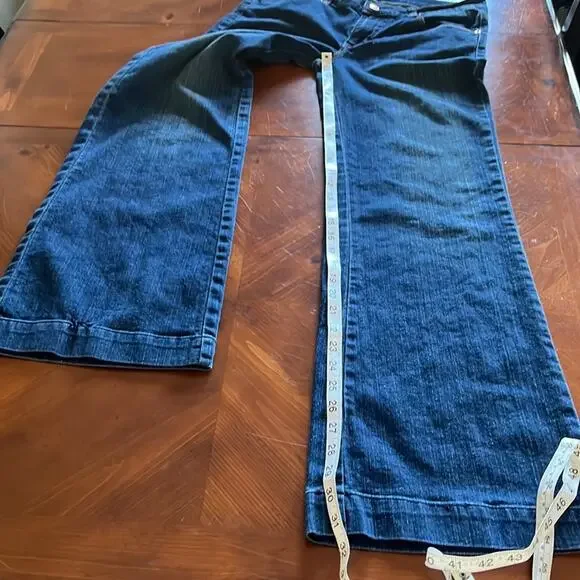 The Limited Blue Denim Wide Leg Jeans Woman Size 8 - Picture 8 of 10